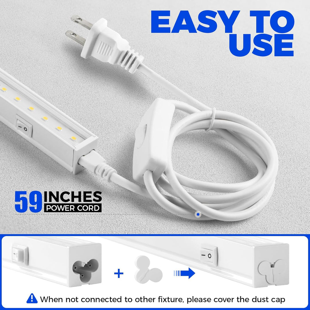 Barrina Grow Lights for Indoor Plants, 5000K White Full Spectrum Grow Light, 1ft Plant Growing Lamp, T5 Grow Light Strip, Plug and Play, 4 - Pack - Just Closeouts Canada Inc.