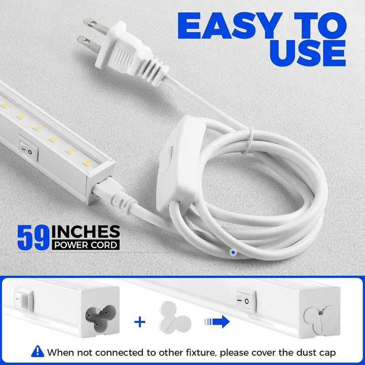 Barrina Grow Lights for Indoor Plants, 5000K White Full Spectrum Grow Light, 1ft Plant Growing Lamp, T5 Grow Light Strip, Plug and Play, 4 - Pack - Just Closeouts Canada Inc.