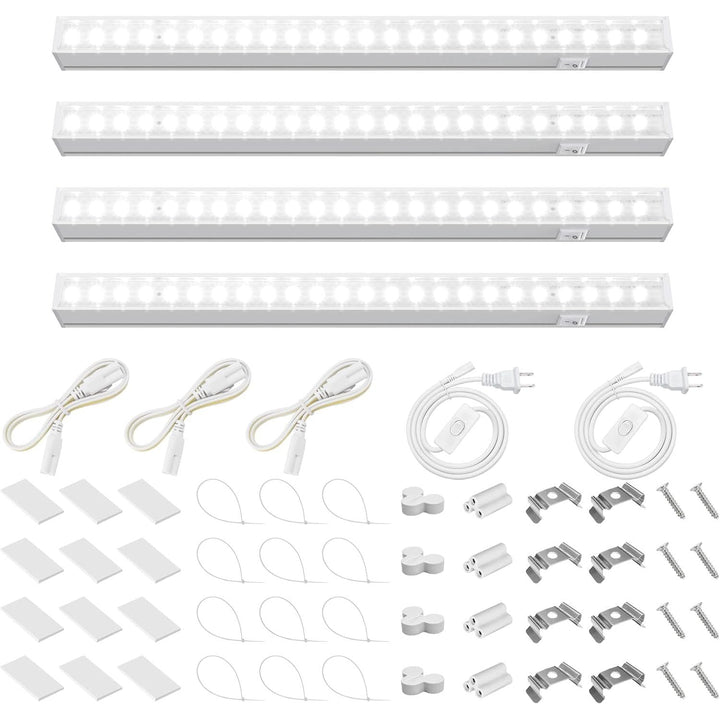 Barrina Grow Lights for Indoor Plants, 5000K White Full Spectrum Grow Light, 1ft Plant Growing Lamp, T5 Grow Light Strip, Plug and Play, 4 - Pack - Just Closeouts Canada Inc.