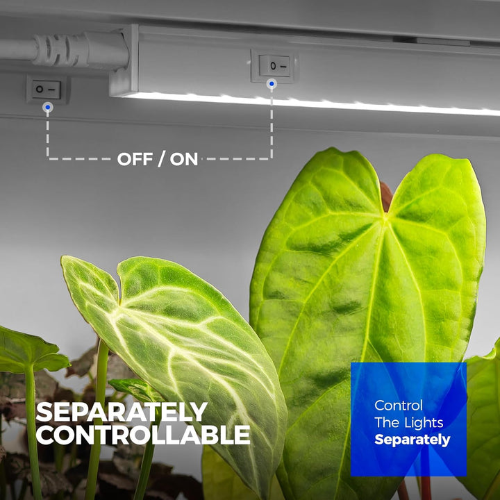 Barrina Grow Lights for Indoor Plants, 5000K White Full Spectrum Grow Light, 1ft Plant Growing Lamp, T5 Grow Light Strip, Plug and Play, 4 - Pack - Just Closeouts Canada Inc.