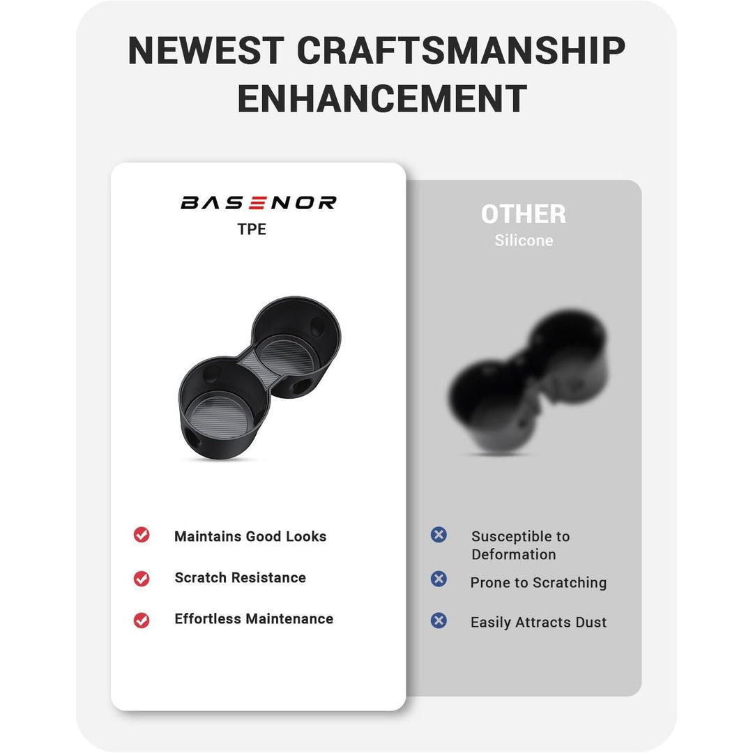 BASENOR Newest Center Console Cup Holder Insert [Carbon Edition] [Fit Trenta Cups] for Tesla Model 3 Highland 2024 2025 - Just Closeouts Canada Inc.