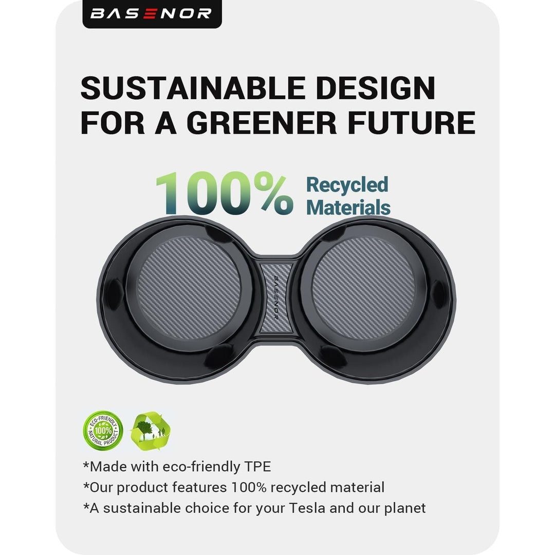 BASENOR Newest Center Console Cup Holder Insert [Carbon Edition] [Fit Trenta Cups] for Tesla Model 3 Highland 2024 2025 - Just Closeouts Canada Inc.