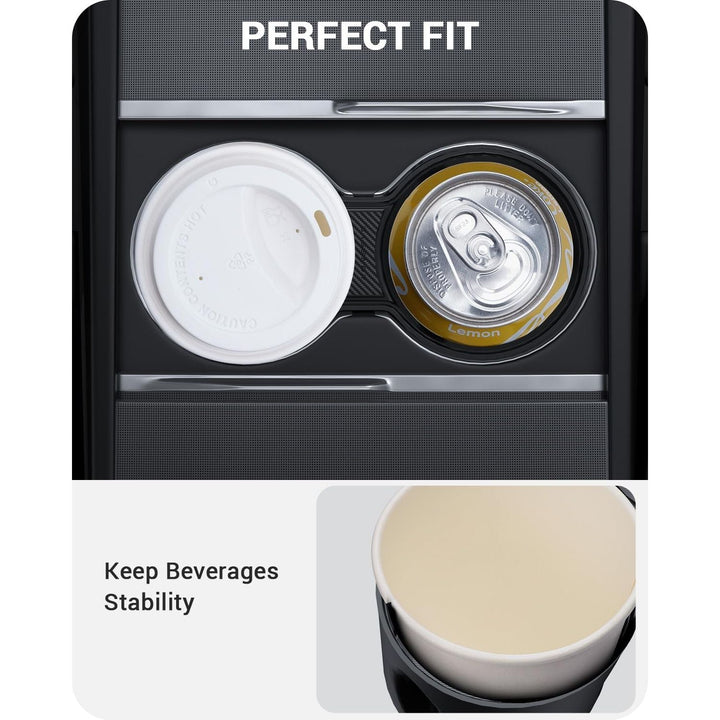 BASENOR Newest Center Console Cup Holder Insert [Carbon Edition] [Fit Trenta Cups] for Tesla Model 3 Highland 2024 2025 - Just Closeouts Canada Inc.