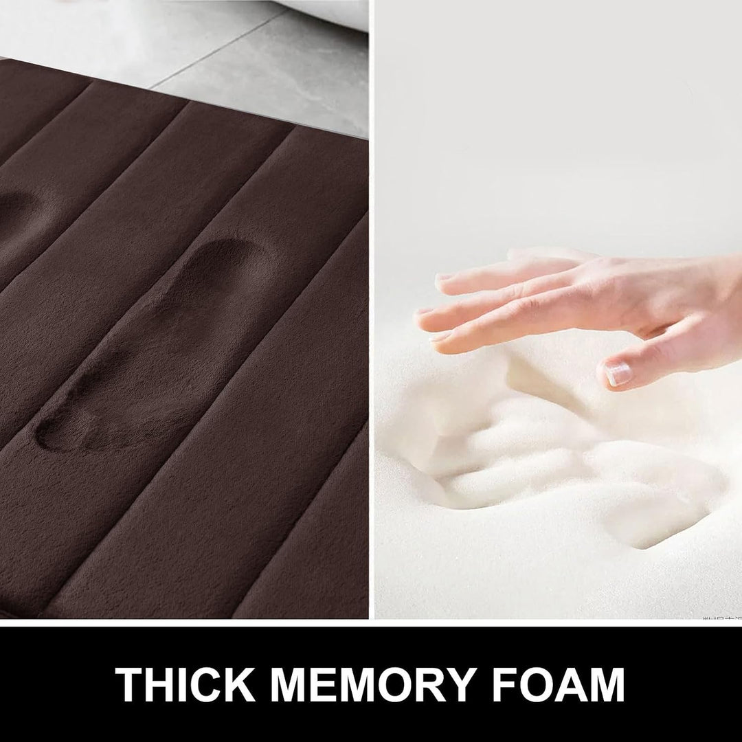 Bath Mat Soft Memory Foam Bathroom 16" x 24" Coffee - Just Closeouts Canada Inc.