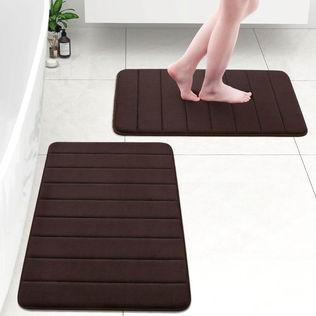 Bath Mat Soft Memory Foam Bathroom 16" x 24" Coffee - Just Closeouts Canada Inc.