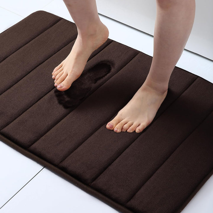 Bath Mat Soft Memory Foam Bathroom 16" x 24" Coffee - Just Closeouts Canada Inc.