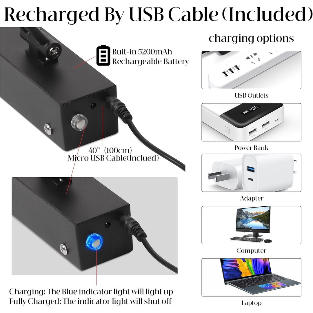 Battery Picture Lights Rechargeable Picture Lights Wall Art Accent Light 16" Black - Just Closeouts Canada Inc.
