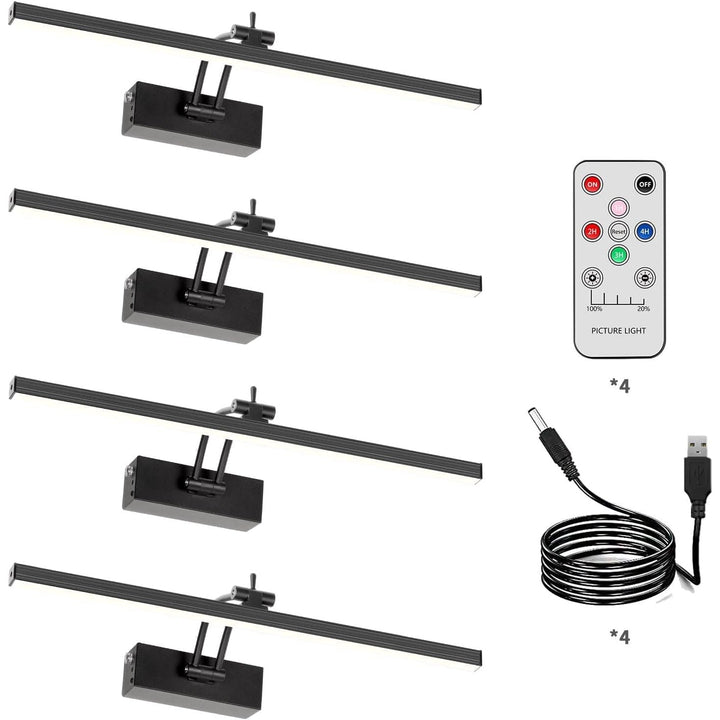 Battery Picture Lights Rechargeable Picture Lights Wall Art Accent Light 16" Black - Just Closeouts Canada Inc.