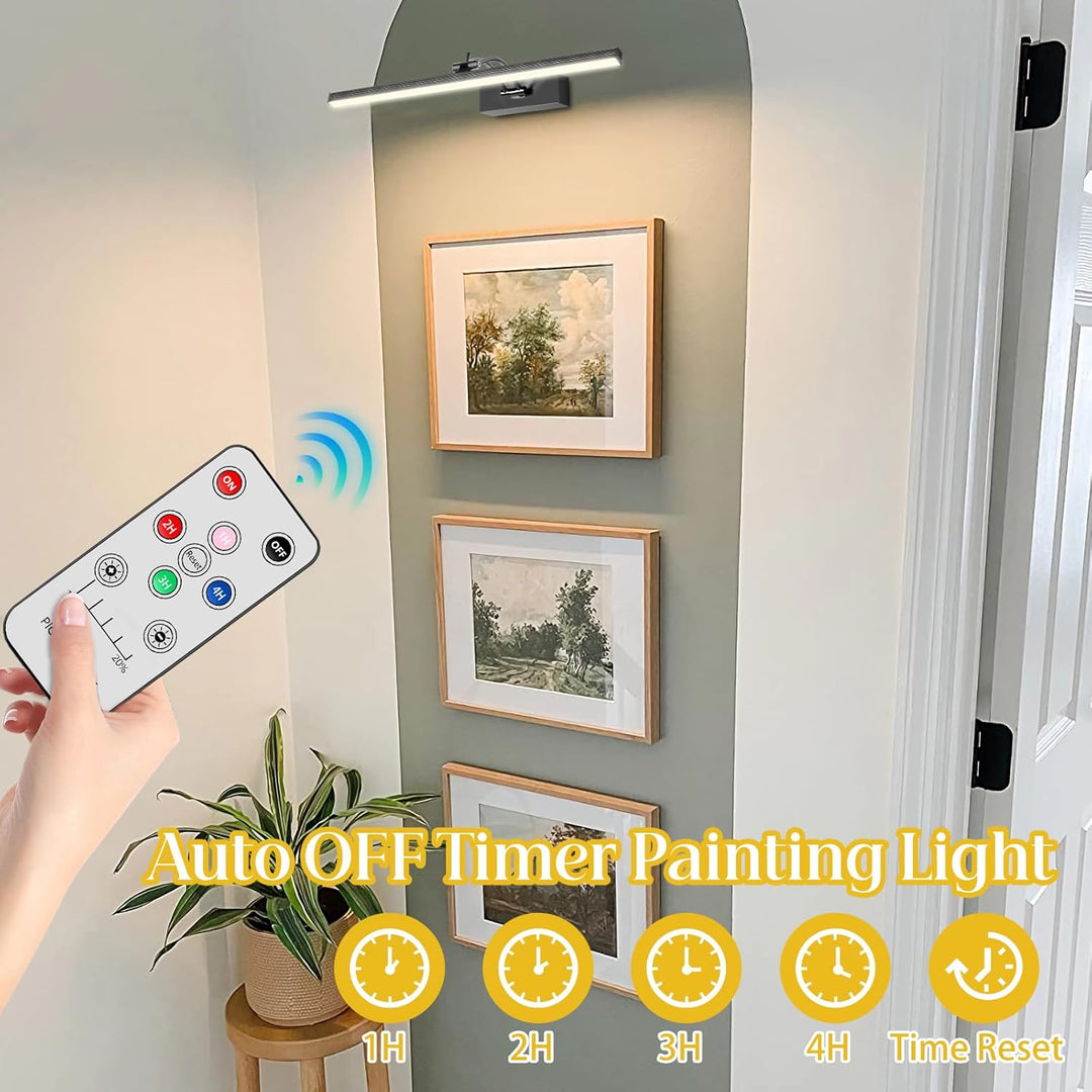 Battery Picture Lights Rechargeable Picture Lights Wall Art Accent Light 16" Black - Just Closeouts Canada Inc.