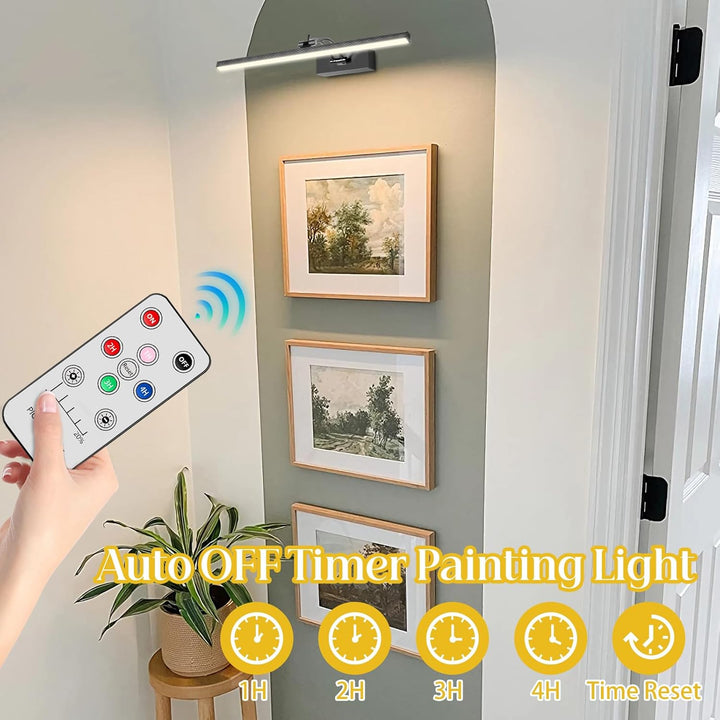 Battery Picture Lights Rechargeable Picture Lights Wall Art Accent Light 16" Black - Just Closeouts Canada Inc.