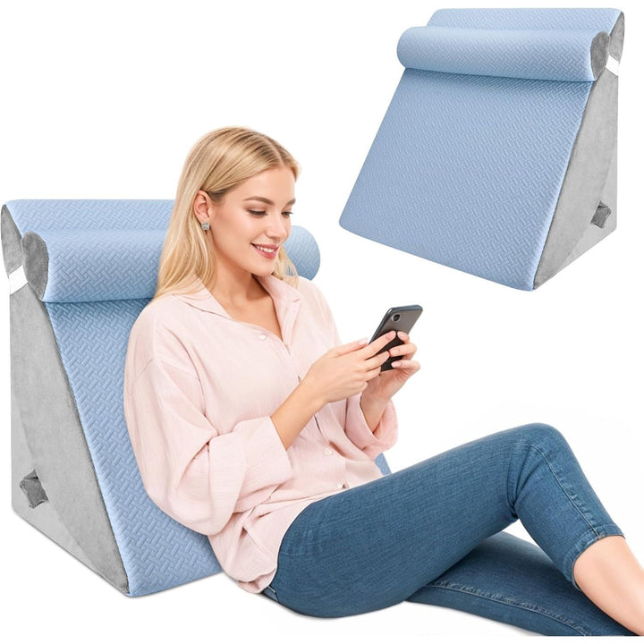 Bed Wedge Pillow for Sleeping, Adjustable 7 &12 Inch Foam Wedge Pillow for Post Surgery, Elevated Triangle Pillow for Acid Reflux, Back Pain Relief, Leg Support 3pack - Just Closeouts Canada Inc.
