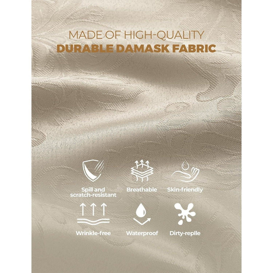Beige Floral Table Cloths Rectangular 60 x 104 Inch (8-10 Seats),Waterproof & Stain Resistant Wrinkle-Free Damask Tablecloth Covers for Dining Kitchen Buffet Table, Wedding Indoor Outdoor - Just Closeouts Canada Inc.X004O3EVPF