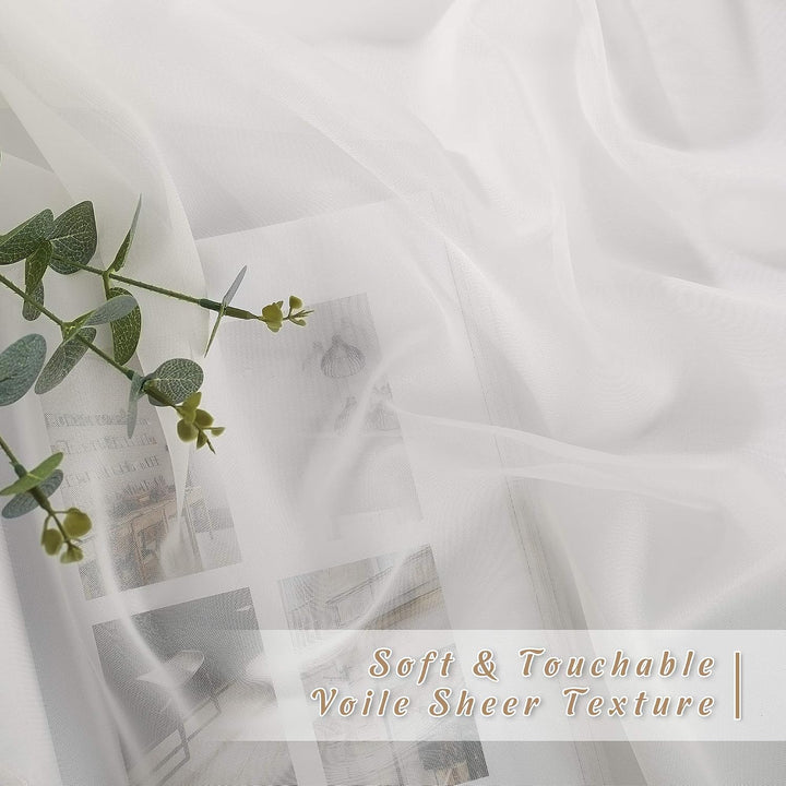 Beige Sheer Voile Grommet Curtains, 54 x 84 in, 2 Panels - Just Closeouts Canada Inc.