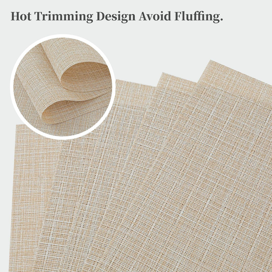 Beige woven texture and finished edges