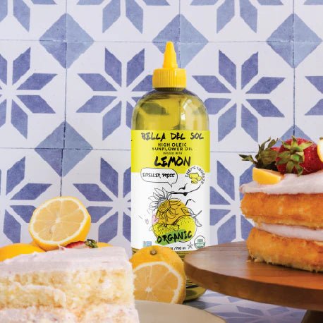 Bella Del Sol Squeezable Organic High Oleic Sunflower Oil Infused with Lemon, 750ml - Just Closeouts Canada Inc.