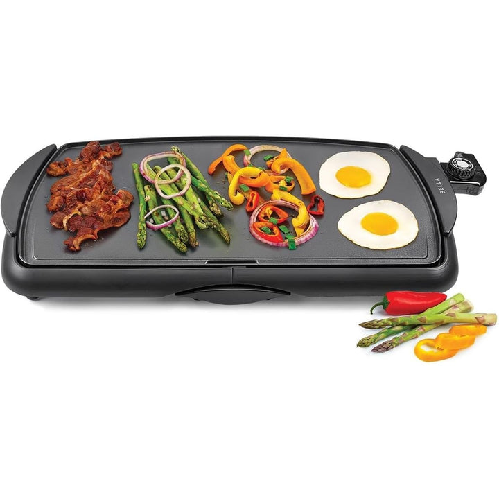 Bella Extra Large Electric Griddle, 10.5" x 20", Black - 1500W - Just Closeouts Canada Inc.