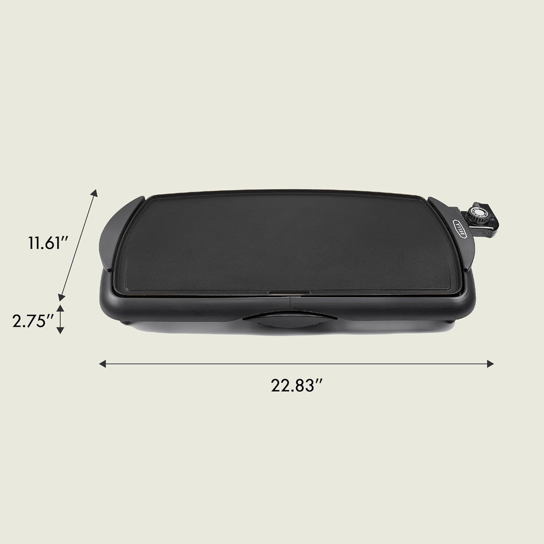 Bella Extra Large Electric Griddle, 10.5" x 20", Black - 1500W - Just Closeouts Canada Inc.