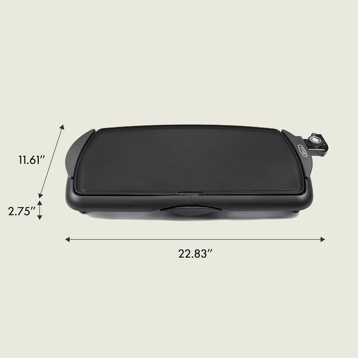 Bella Extra Large Electric Griddle, 10.5" x 20", Black - 1500W - Just Closeouts Canada Inc.