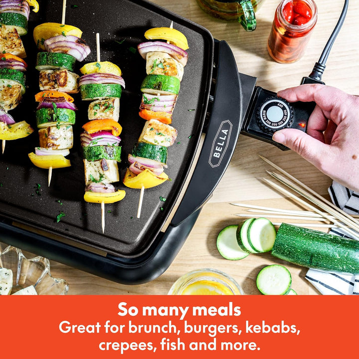 Bella Extra Large Electric Griddle, 10.5" x 20", Black - 1500W - Just Closeouts Canada Inc.