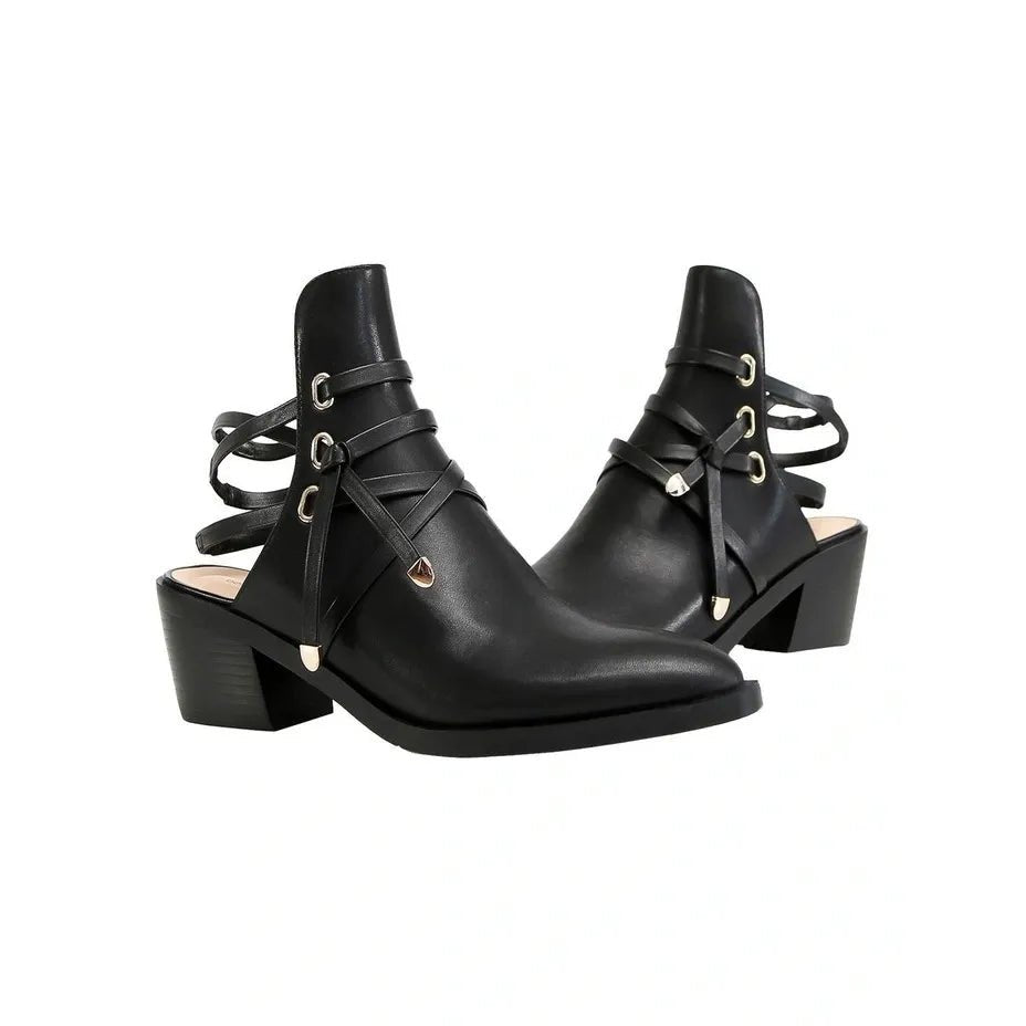 Belle & Bloom Can't Be Tamed Open Back Boot - Black - Just Closeouts Canada Inc.9343608127252