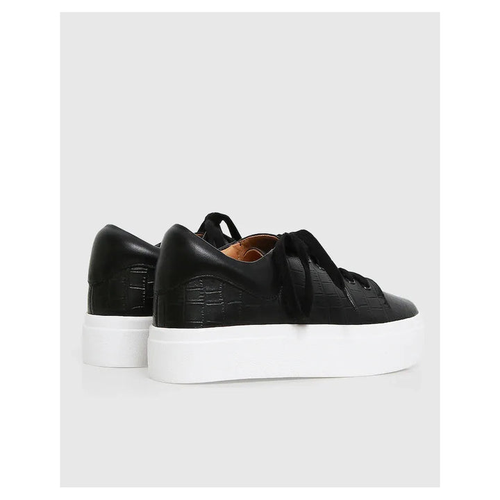 Belle & Bloom Just A Dream Croc Leather Sneaker - Black, Size 8 US - Just Closeouts Canada Inc.9343608125586
