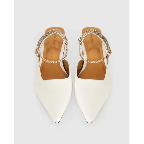 Belle & Bloom On The Go Leather Flat - Cream - Just Closeouts Canada Inc.9343608122257