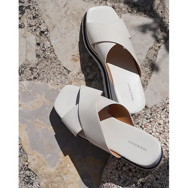 Belle & Bloom Riviera Platform Slide - White - Just Closeouts Canada Inc.9343608131006