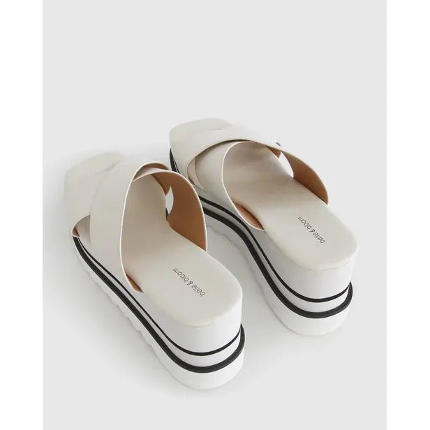 Belle & Bloom Riviera Platform Slide - White - Just Closeouts Canada Inc.9343608131006