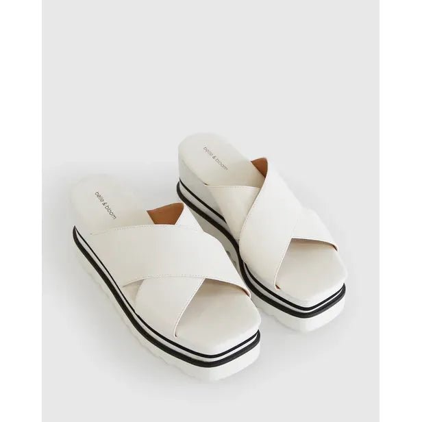 Belle & Bloom Riviera Platform Slide - White - Just Closeouts Canada Inc.9343608131006