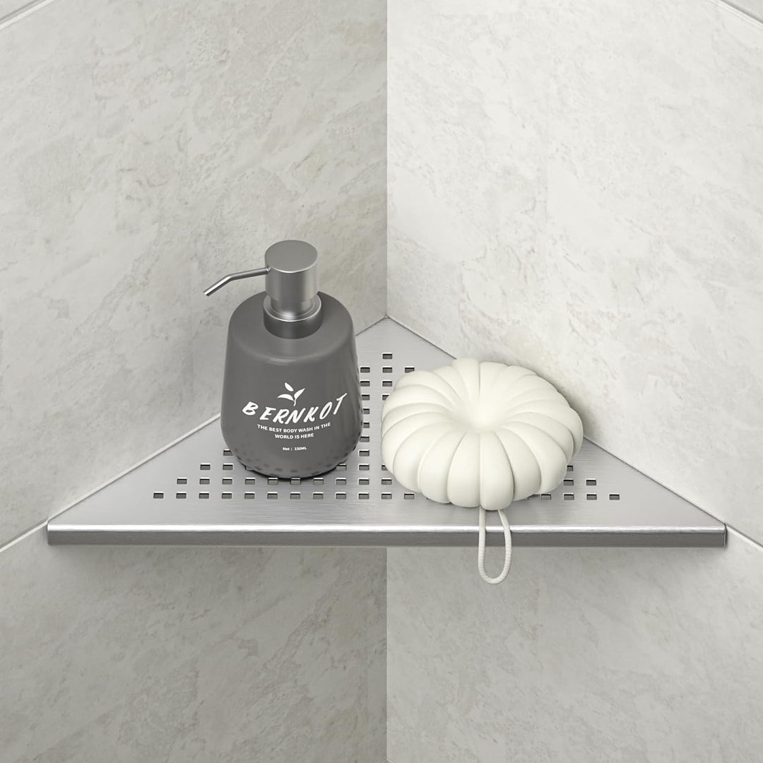 Bernkot Corner Shower Shelf 2 Pack, 304 Stainless Steel Grout in Shelves for Bathroom, 10'' Recessed Shelf Rack for Tiled Wall, No Drilling Needed (10'', Silver) - Just Closeouts Canada Inc.