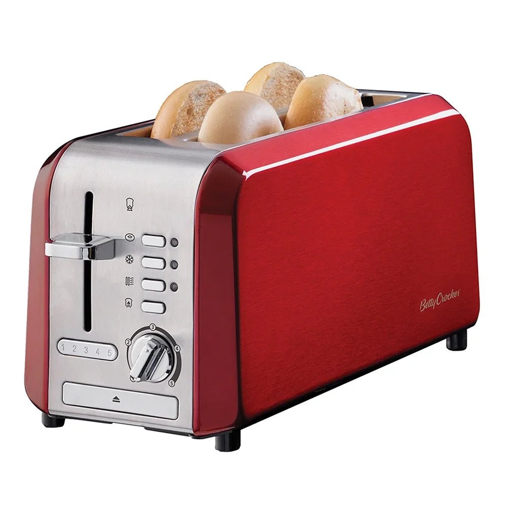 Betty Crocker Signature 4 - Slice Toaster, (BC - 3618CMR) - Just Closeouts Canada Inc.