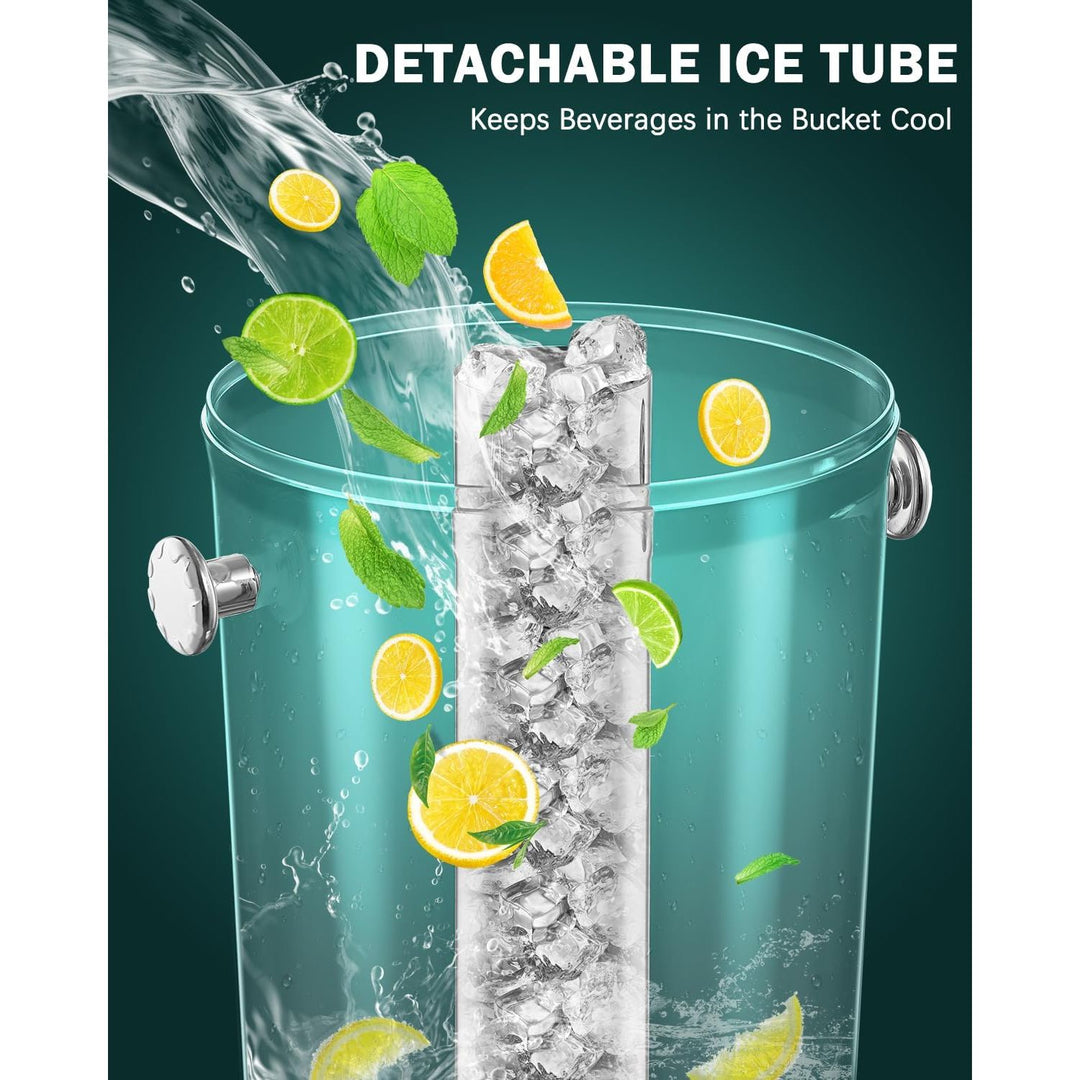 Beverage Dispenser with Stand, 16 L Stainless Steel Drink dispensers for Parties, Juice Dispenser with Ice Container, Spigot, Drip Tray, Tea Water Lemonade Dispenser, Clear Acrylic(4.4 Gallon) - Just Closeouts Canada Inc.