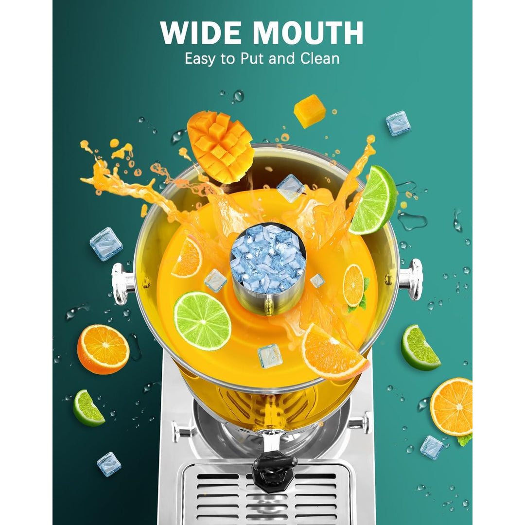 Beverage Dispenser with Stand, 16 L Stainless Steel Drink dispensers for Parties, Juice Dispenser with Ice Container, Spigot, Drip Tray, Tea Water Lemonade Dispenser, Clear Acrylic(4.4 Gallon) - Just Closeouts Canada Inc.