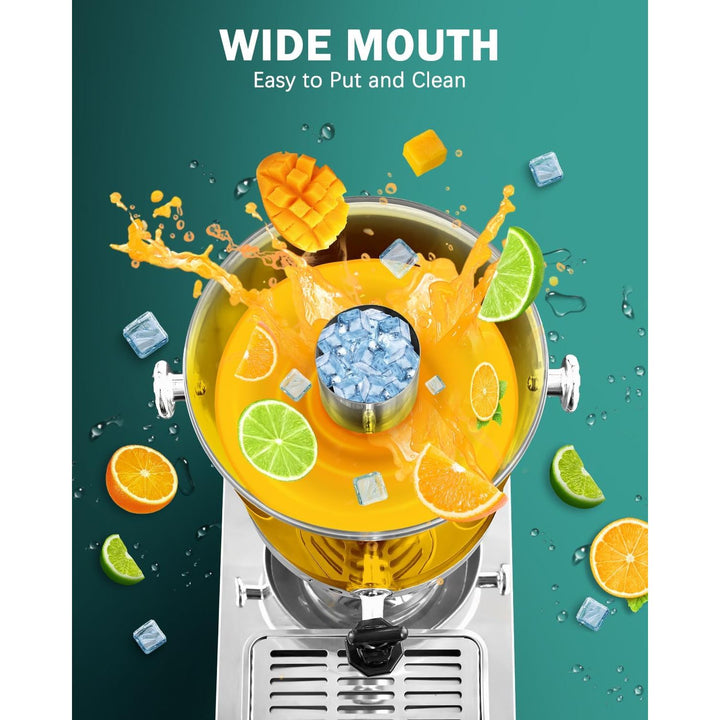 Beverage Dispenser with Stand, 16 L Stainless Steel Drink dispensers for Parties, Juice Dispenser with Ice Container, Spigot, Drip Tray, Tea Water Lemonade Dispenser, Clear Acrylic(4.4 Gallon) - Just Closeouts Canada Inc.