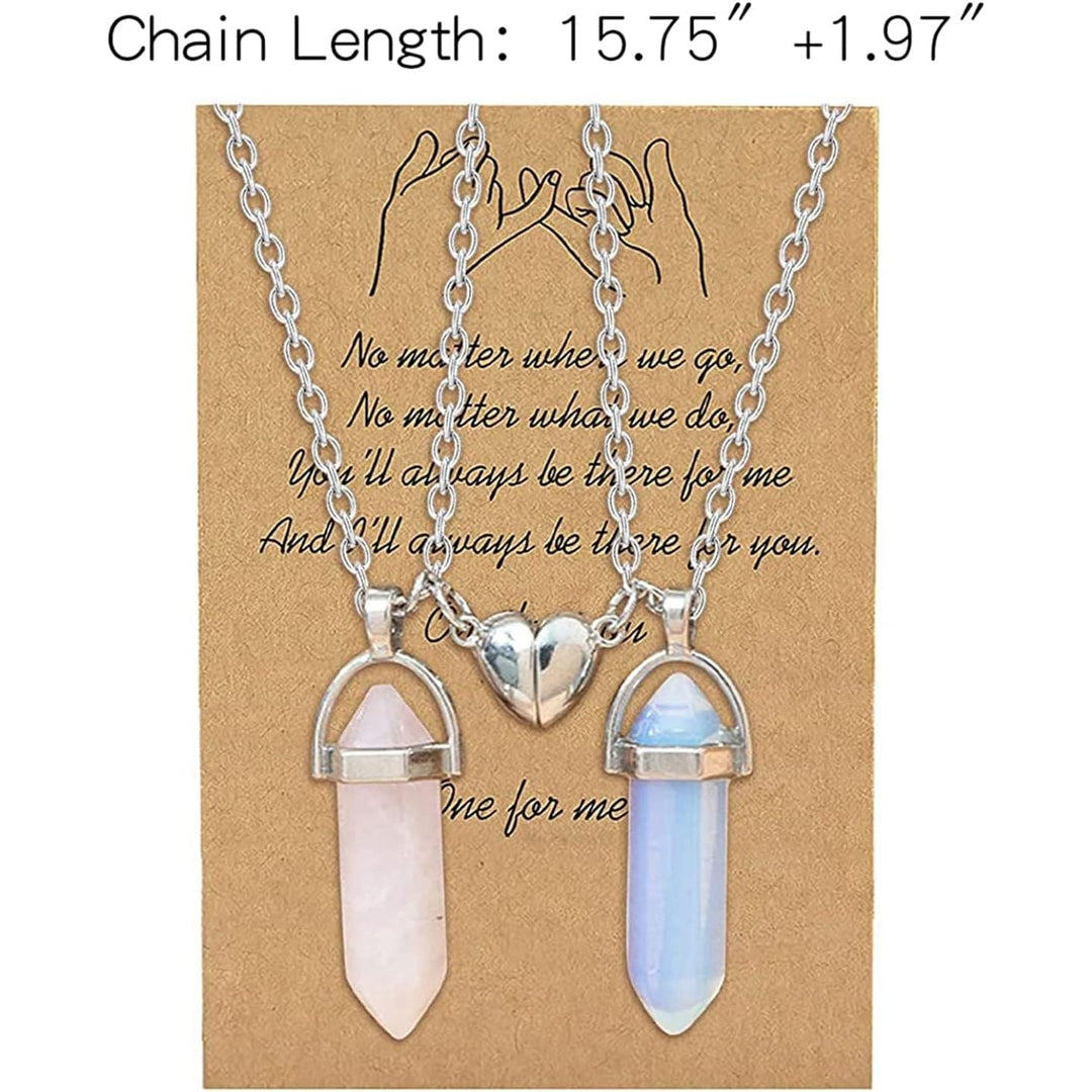 BFF Necklace for 2 Girls, Crystal Charms Necklace, Pendant Friendship Necklace for Best Friends, Heart Magnetic Matching Necklace for Friends Couples Lovers Teen, Birthday Valentine Gifts - Just Closeouts Canada Inc.
