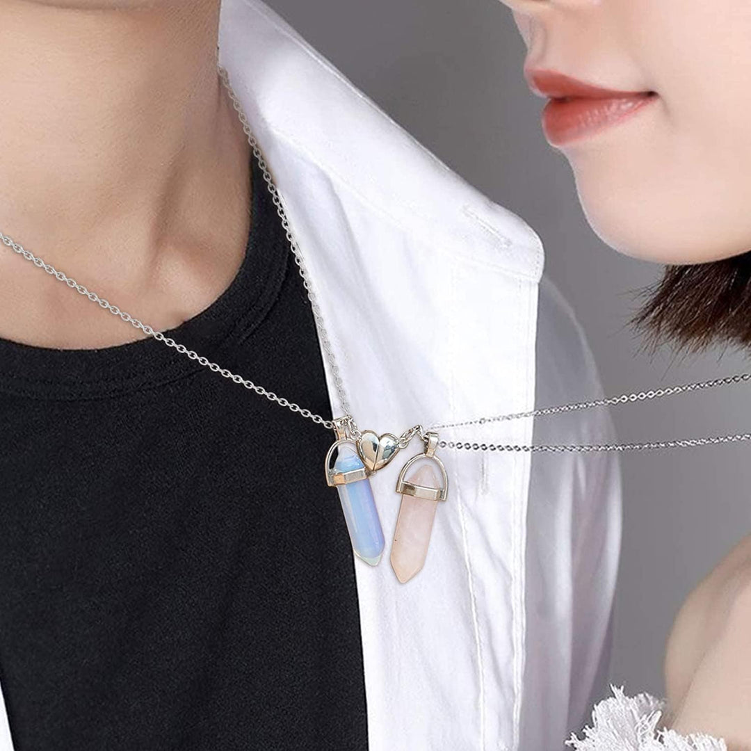 BFF Necklace for 2 Girls, Crystal Charms Necklace, Pendant Friendship Necklace for Best Friends, Heart Magnetic Matching Necklace for Friends Couples Lovers Teen, Birthday Valentine Gifts - Just Closeouts Canada Inc.