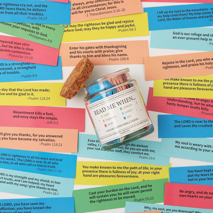 Colourful scripture cards included with Hope Jar