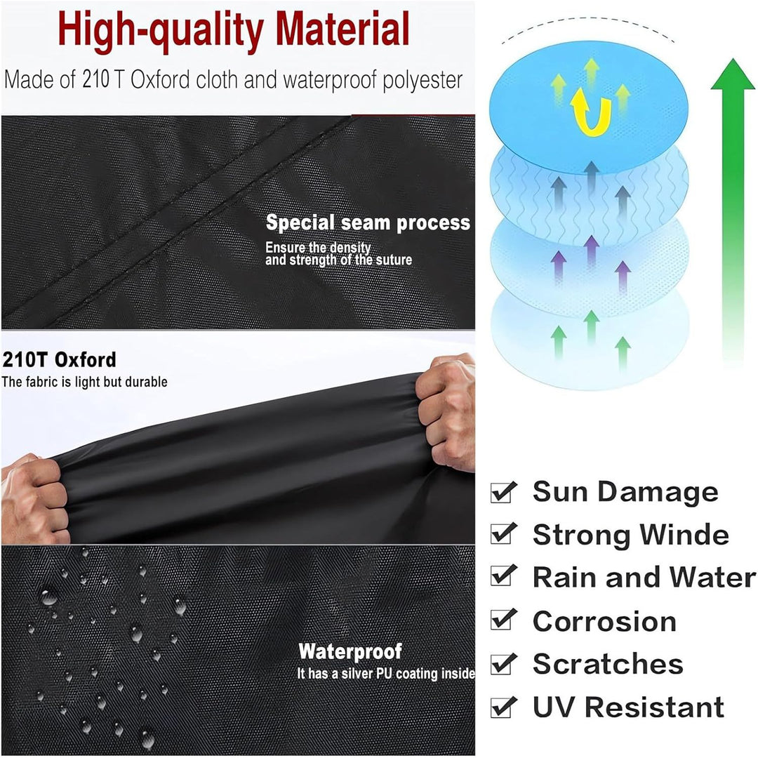Bike Cover Outdoor Waterproof Bicycle Cover, Bike Cover for 1 or 2 Bikes, 210D Oxford Fabric with Lock Hole and Storage Bag, Windproof UV Sun Snow Dustproof for Mountain Road Bike Sport Bike - Just Closeouts Canada Inc.