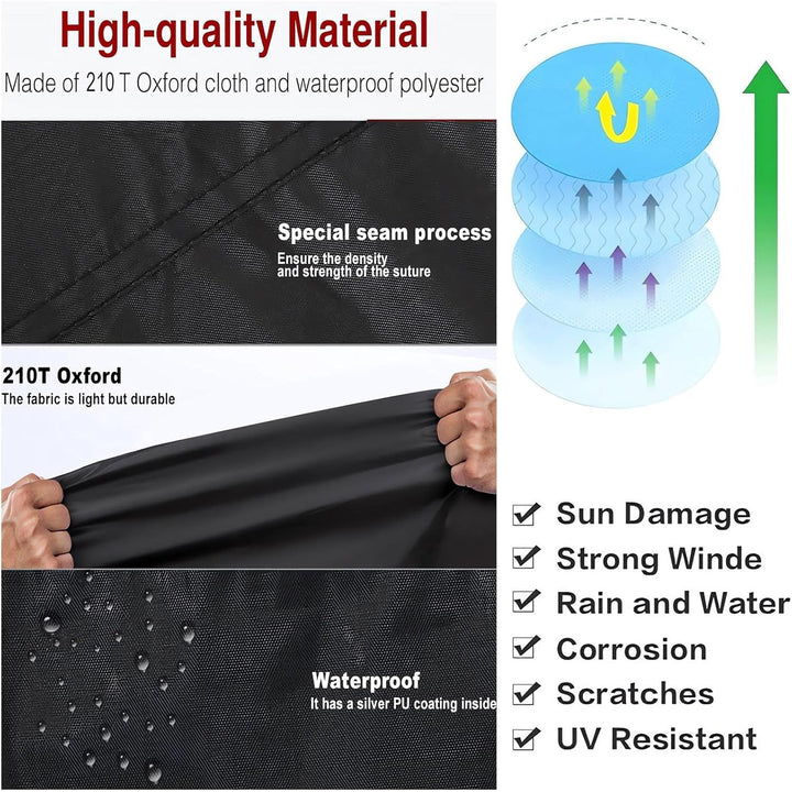 Bike Cover Outdoor Waterproof Bicycle Cover, Bike Cover for 1 or 2 Bikes, 210D Oxford Fabric with Lock Hole and Storage Bag, Windproof UV Sun Snow Dustproof for Mountain Road Bike Sport Bike - Just Closeouts Canada Inc.