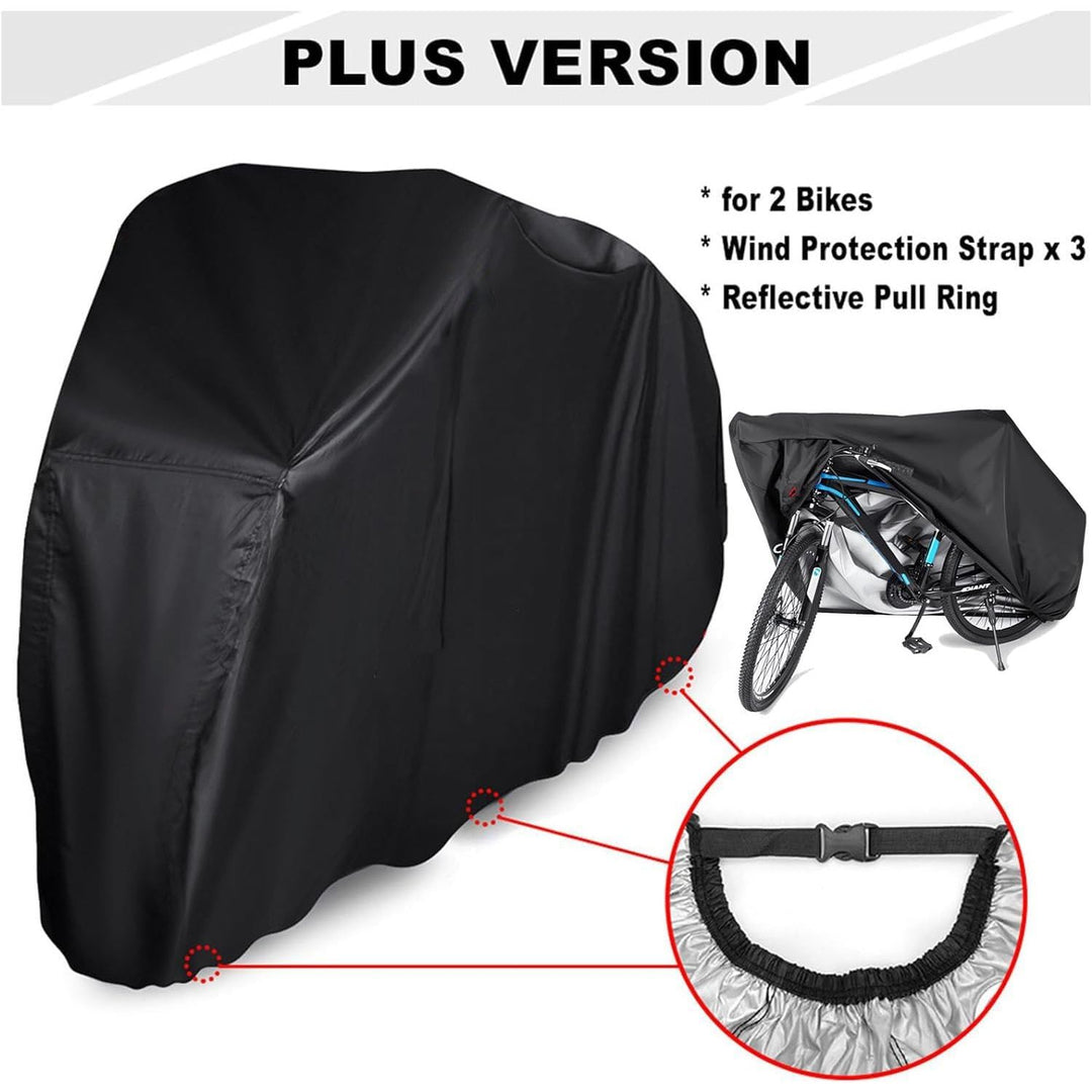 Bike Cover Outdoor Waterproof Bicycle Cover, Bike Cover for 1 or 2 Bikes, 210D Oxford Fabric with Lock Hole and Storage Bag, Windproof UV Sun Snow Dustproof for Mountain Road Bike Sport Bike - Just Closeouts Canada Inc.