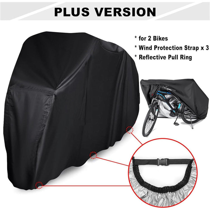Bike Cover Outdoor Waterproof Bicycle Cover, Bike Cover for 1 or 2 Bikes, 210D Oxford Fabric with Lock Hole and Storage Bag, Windproof UV Sun Snow Dustproof for Mountain Road Bike Sport Bike - Just Closeouts Canada Inc.