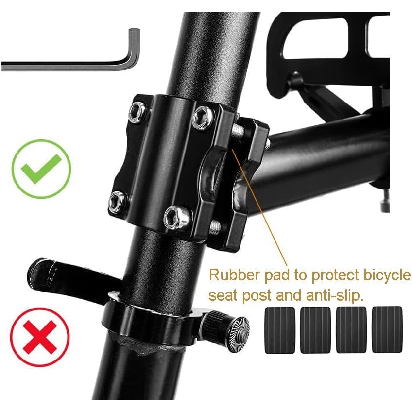 Bike Rear Rack Retractable Aluminum Alloy Bicycle Cargo Rack Mount Ebike Luggage Carrier Electric Bike Seat Post Rack - Just Closeouts Canada Inc.