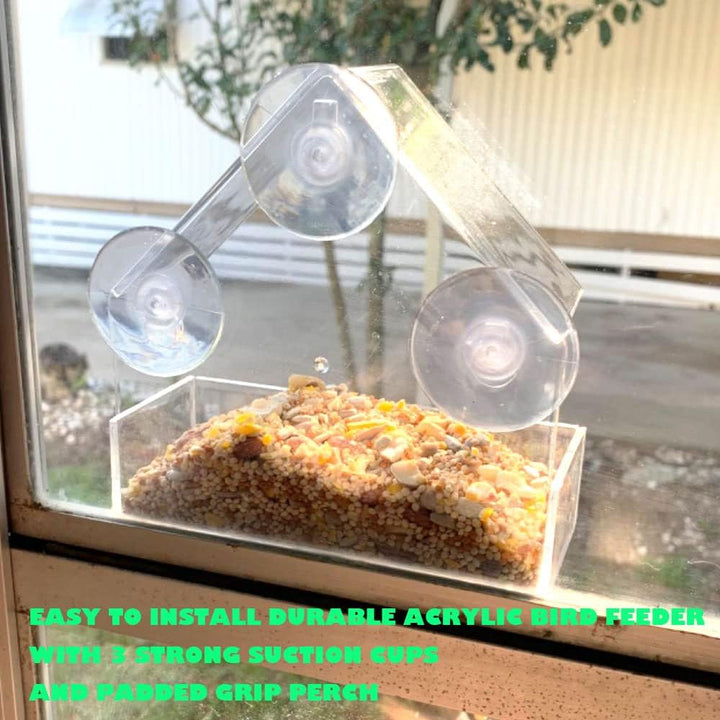 Bird Feeder Birds House for Outdoor, Window Bird Feeder with Strong Suction Cups for Wild Birds, Cardinal, Bluebird - Just Closeouts Canada Inc.X004CBEKBJ