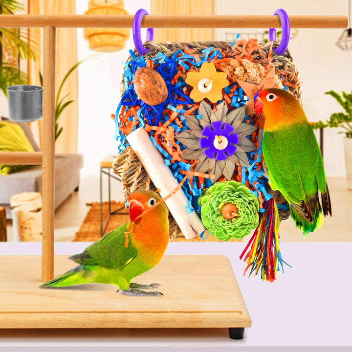 Bird Toys, Parrot Chewing Shredding Foraging Toys Parakeet Hanging Toys for Budgies Lovebird Cockatiel Small-Medium Bird - Just Closeouts Canada Inc.X004P3FOF5