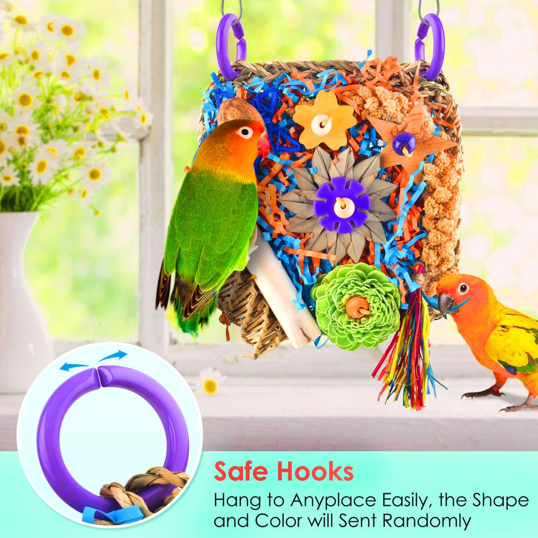 Bird Toys, Parrot Chewing Shredding Foraging Toys Parakeet Hanging Toys for Budgies Lovebird Cockatiel Small-Medium Bird - Just Closeouts Canada Inc.X004P3FOF5