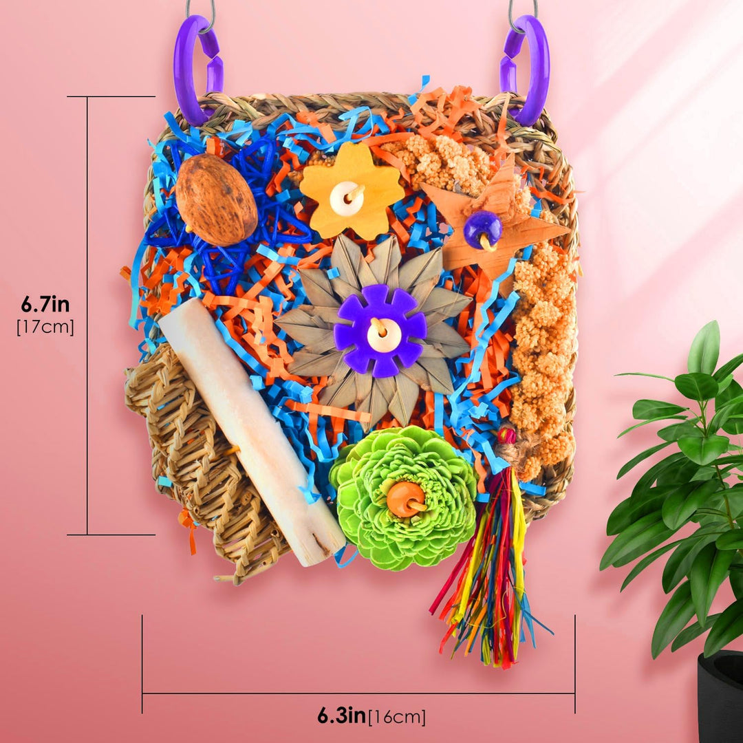 Bird Toys, Parrot Chewing Shredding Foraging Toys Parakeet Hanging Toys for Budgies Lovebird Cockatiel Small-Medium Bird - Just Closeouts Canada Inc.X004P3FOF5