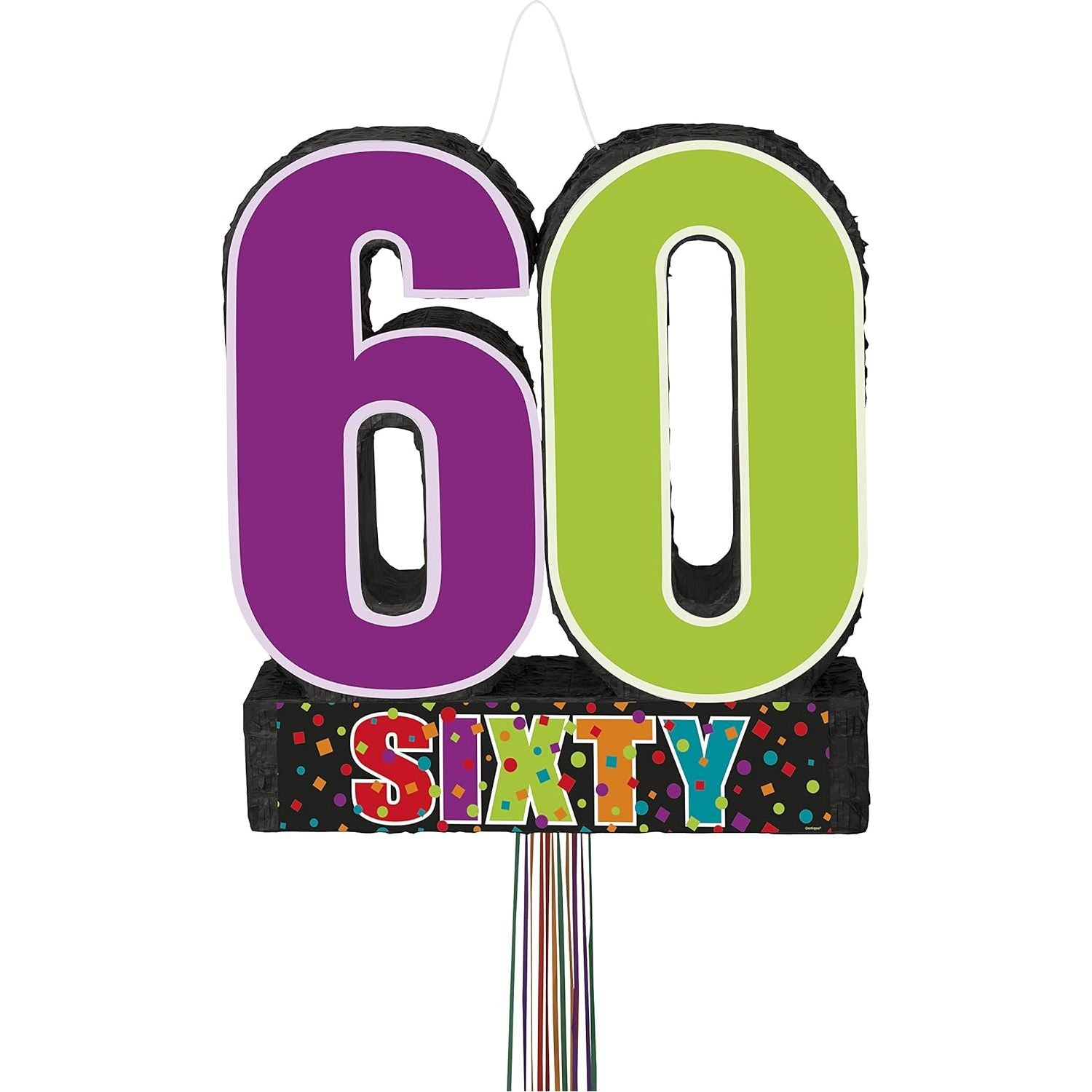 Birthday Cheer 60th Birthday Pinata, Pull String – Just Closeouts ...