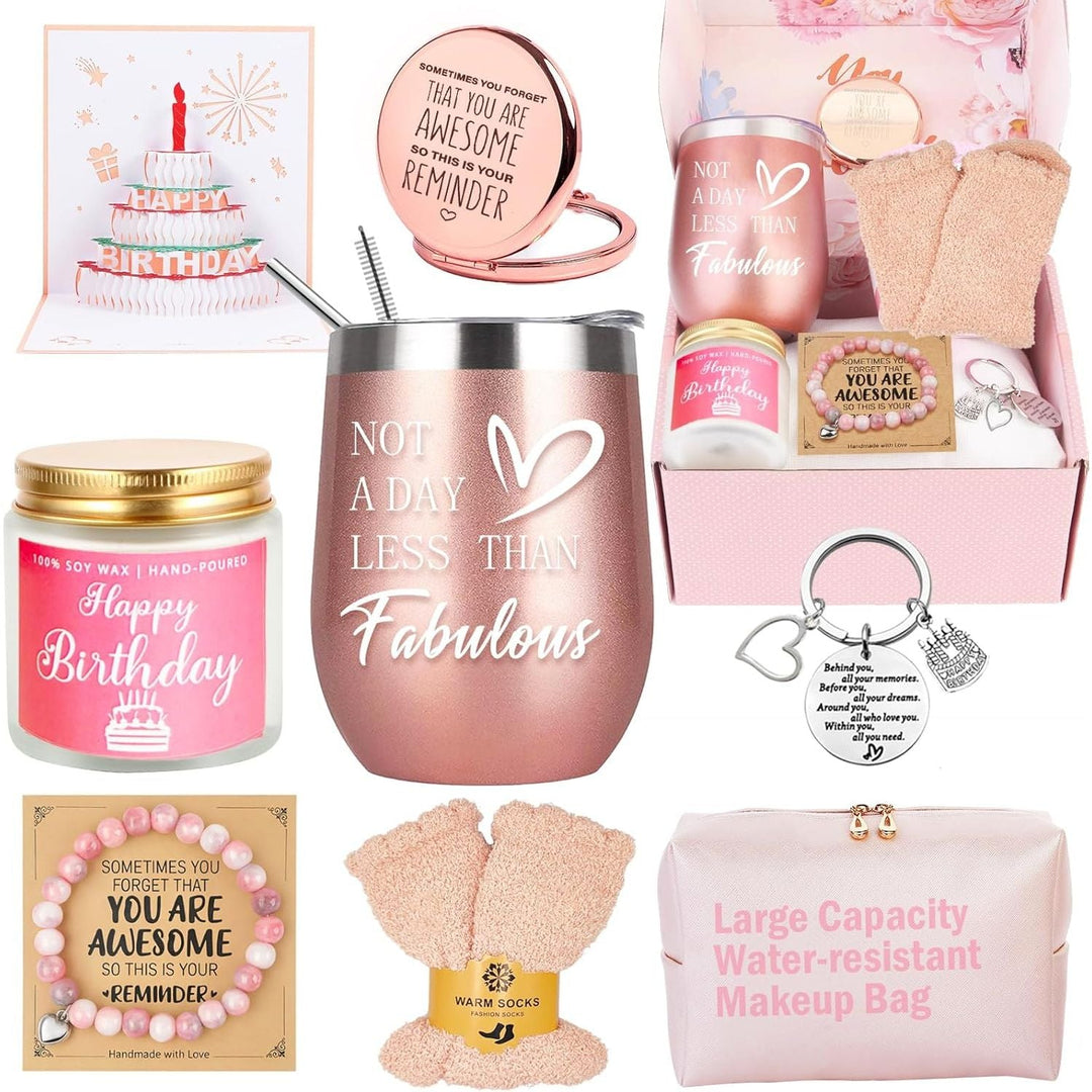 Birthday Gifts for Women, Happy Birthday Gifts Basket for Women, Gift Set for Best Friends Female Sister Mom Wife Daughter Her Girlfriend Coworker Bestie - Just Closeouts Canada Inc.X0041SUBLB