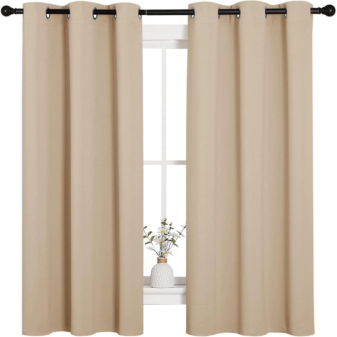 Biscotti Beige Blackout Curtains, 42 x 63 in, Set of 2 - Just Closeouts Canada Inc.
