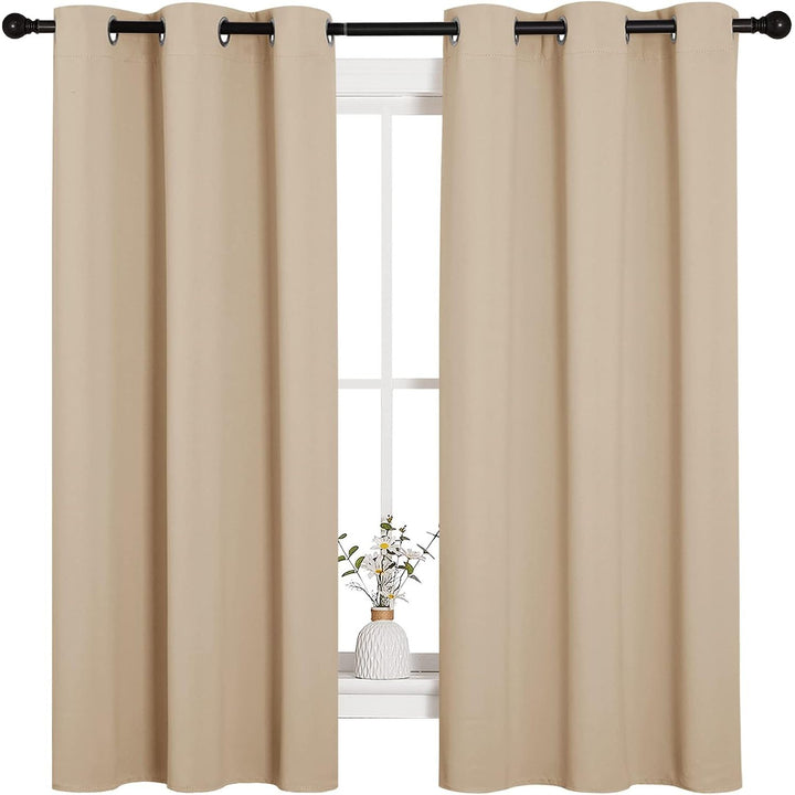 Biscotti Beige Blackout Curtains, 42 x 63 in, Set of 2 - Just Closeouts Canada Inc.